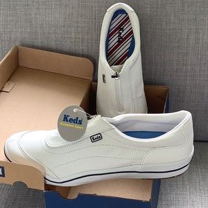 Keds leather zip up sneakers, nib, 10M
